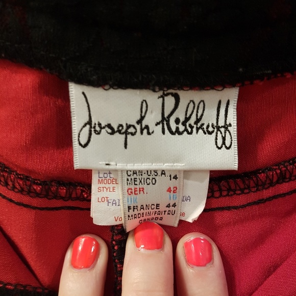 Vintage Joseph Ribkoff Black Lace Red Pants - Picture 6 of 8